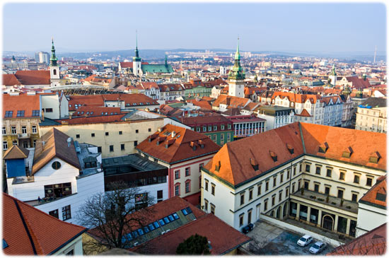 View of the historic center in Brno